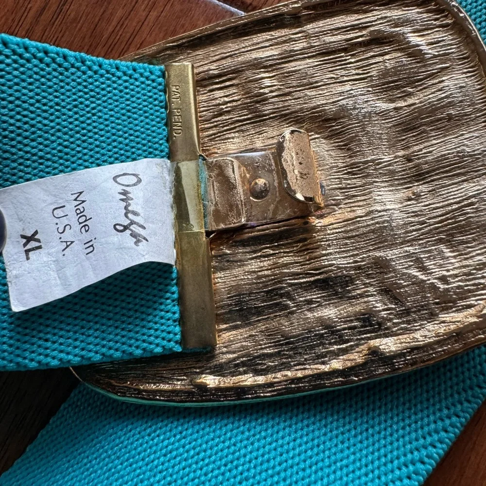 Vintage Omega Teal Stretchy‎ Belt